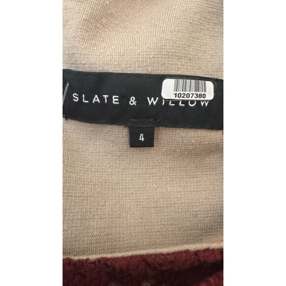 2/$30 Slate & Willow Size 4 Burgundy Lace Top Fit & Flare Mini Dress - Picture 4 of 16
